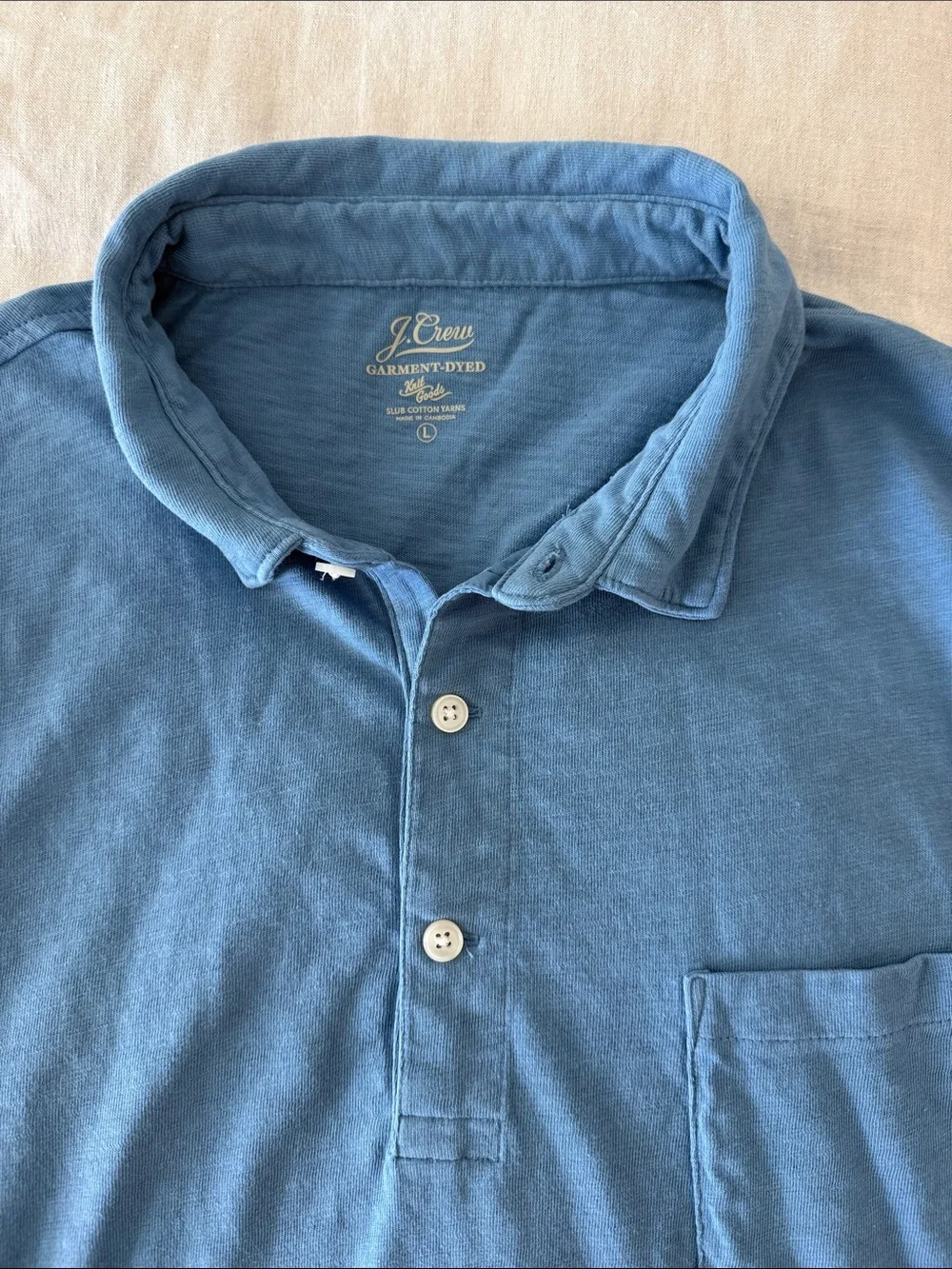 J. Crew Men's Short-Sleeve Polo in Slate Blue